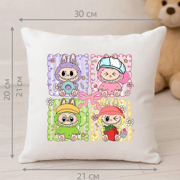 Подушка декоративна плюшева Labubu 30x30 см (29031474) - фото 2