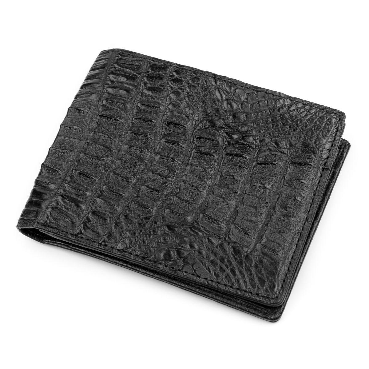 Кошелек Ekzotic leather из натуральной кожи крокодила Черный