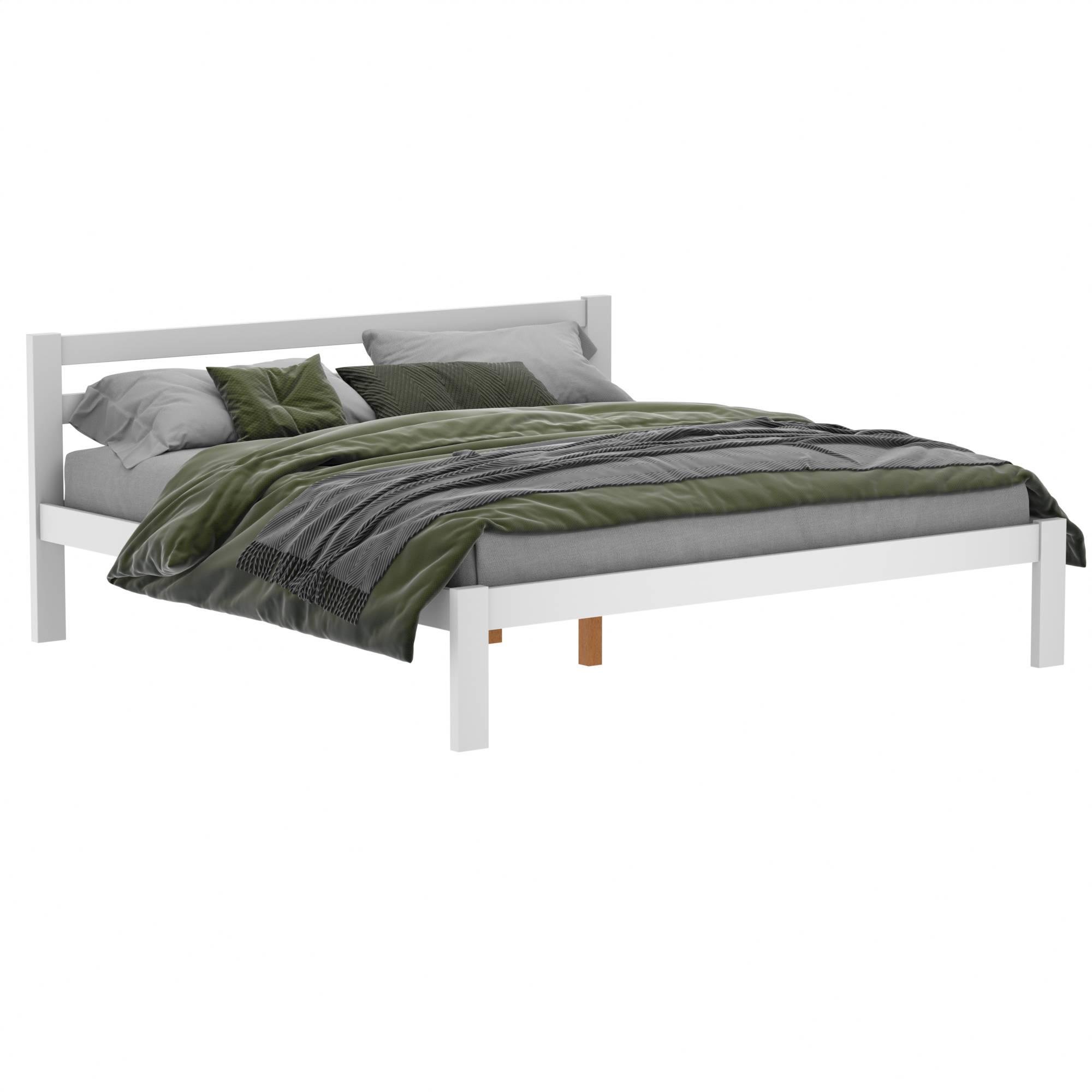 Ліжко дерево Класик двоспальне 180х190 см Білий (380267) - фото 1 Ліжко дерево Класик двоспальне 180х190 см Білий (380267) - фото 1