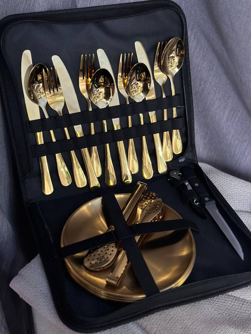 Набор для пикника Yiwu HP-20-69 в чехле 24 пр. золотистый (25252526)