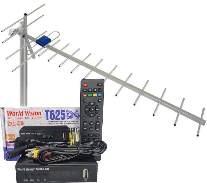 Тюнер World Vision T625D4/антена зовнішня Дальнобій 75 км