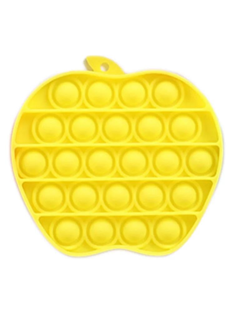 Сенсорная силиконовая игрушка пупырка антистресс Pop It фиджет Яблоко желтое
