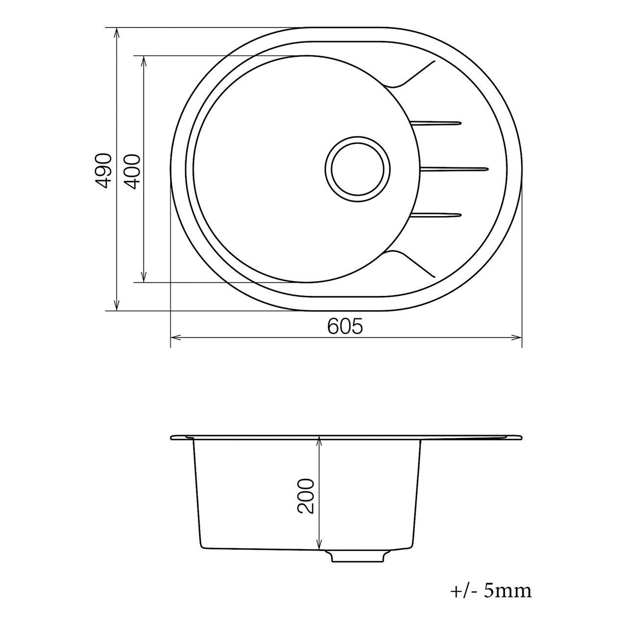 Мойка кухонная Vankor Sity SMO 02.61 + сифон 605х490х200 мм Beige - фото 2