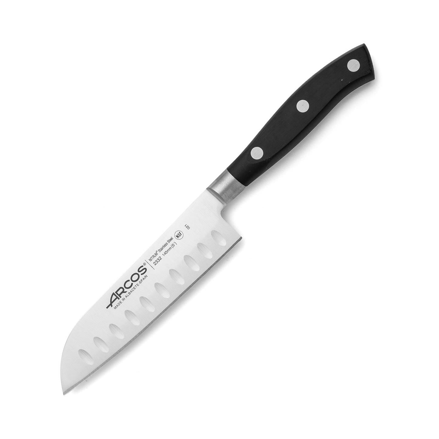 Нож кухонный Arcos Riviera Сантоку 140 мм Black (233200)