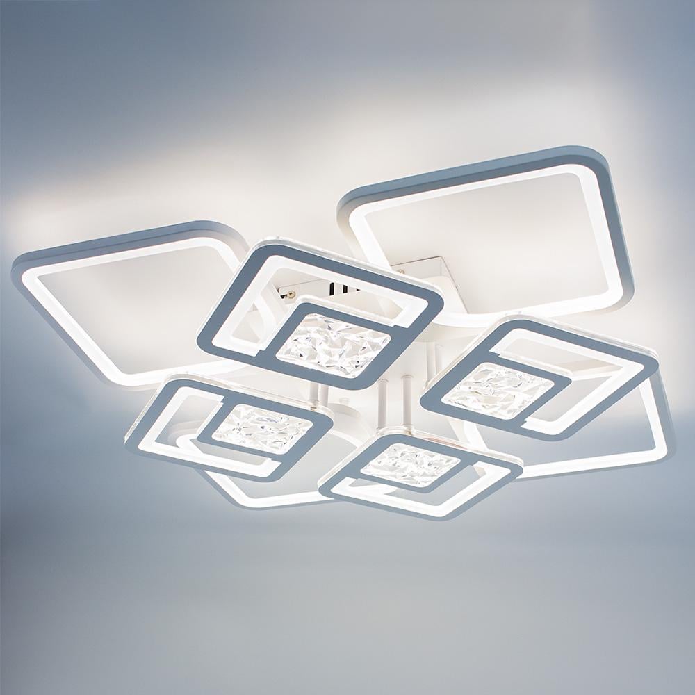 Люстра смарт світлодіодна ESLLSE TETRA TWIST ICE 165W 8S керована 595x595x110 мм Білий (10584) - фото 1 Люстра смарт світлодіодна ESLLSE TETRA TWIST ICE 165W 8S керована 595x595x110 мм Білий (10584) - фото 1