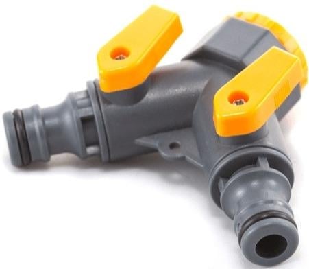 Кран кульовий Presto-PS на 2 виходи з внутрішнім різьбленням 1/2-3/4" (5002)