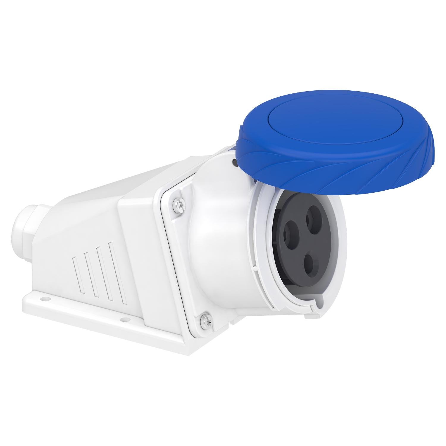 Силовая розетка Schneider Electric Mureva 2P+E 32А 250 В стационарная IP67 Синий (PKF32W723)