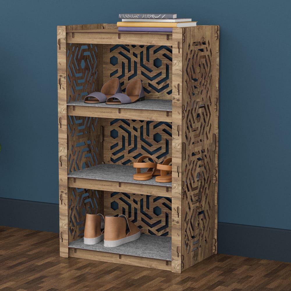 Полка для обуви деревянная Hexagonica Chevron на 4 полки 900х528х345 мм (111163) - фото 4