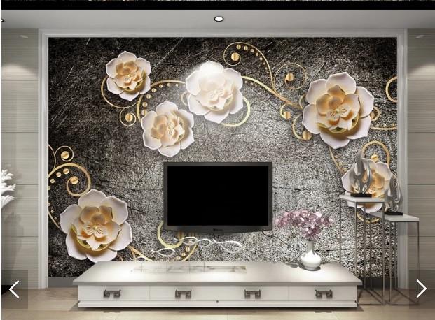 Фотообои 3D флизелиновые для спальни/зала/кухни Нежные розы на темном фоне