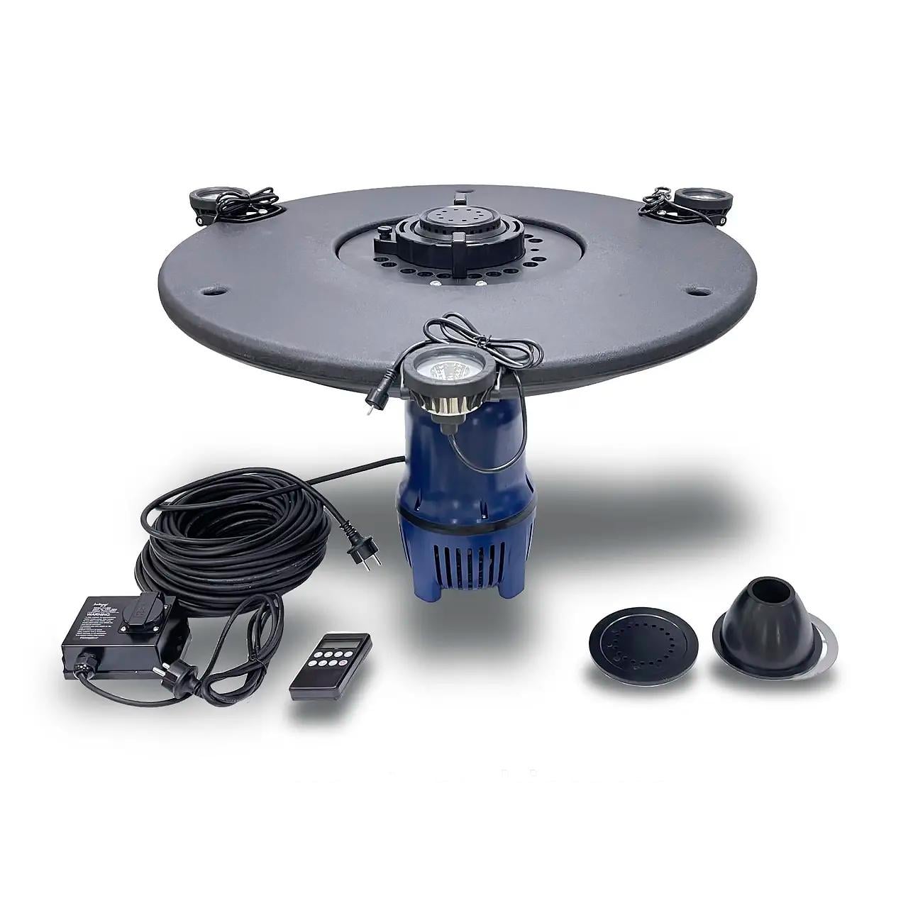 Фонтан для пруда плавающий Jebao FJ-500 с LED светильниками 3х6 Вт 55000 л/ч 560 Вт (FJ-500A +LP-55000pump+EL6-3+FC-600)