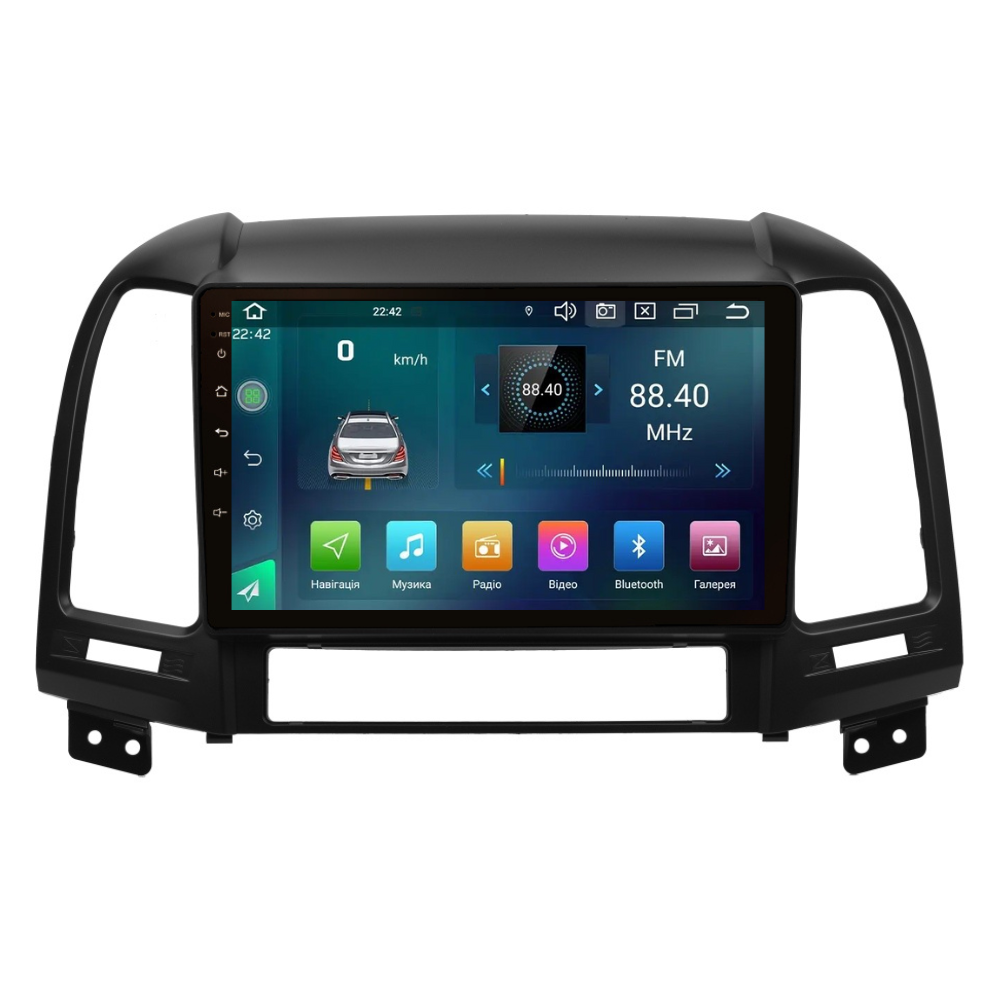 Магнитола штатная CYCLONE C9 CPL GSM Carplay 2/32 GB 4G для Hyundai Santa Fe 2006-2012 г. ISO (AR-81135)
