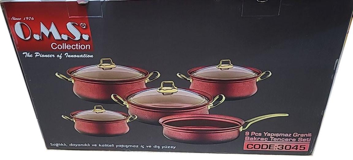 Набір каструль з кришками O.M.S. Collection 3045 з гранітним покриттям Червоний (1936498184) - фото 8 Набір каструль з кришками O.M.S. Collection 3045 з гранітним покриттям Червоний (1936498184) - фото 8