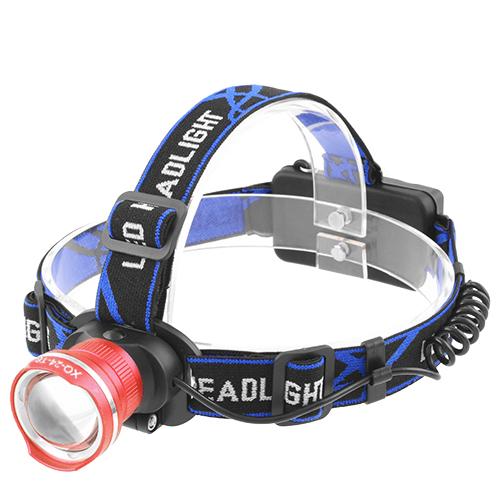 Фонарь налобный XQ-24-T6 аккумуляторный 18650 х 2, zoom, зарядка через micro USB