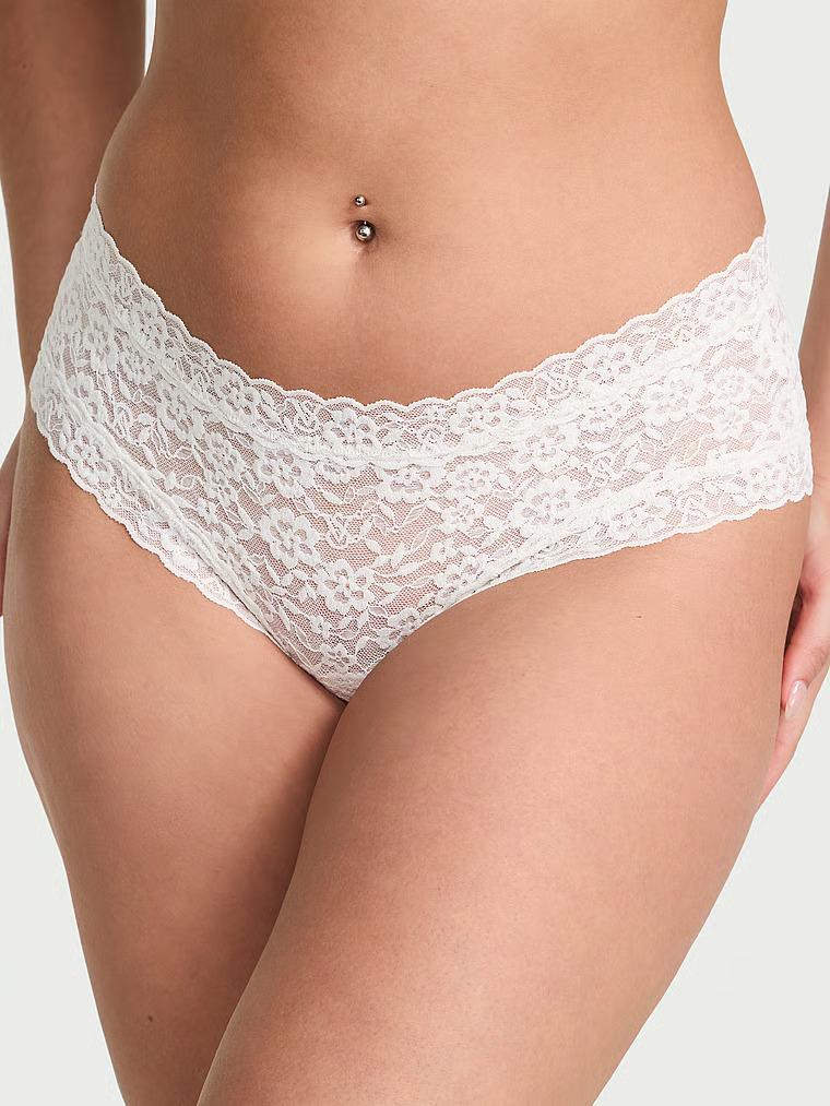 Трусики чики Victoria’s Secret Lace Cheeky Panty White M Белый (26890291)