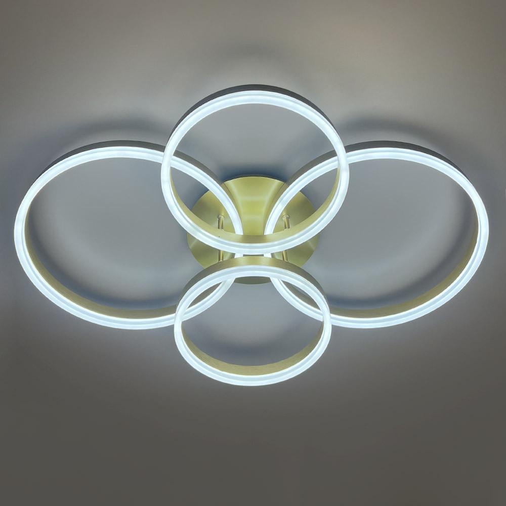 Люстра потолочная LED на 4 кольца Золотой (A 8008/2+2 GD) Люстра потолочная LED на 4 кольца Золотой (A 8008/2+2 GD)