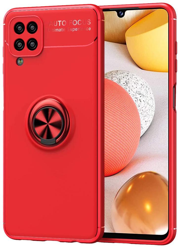 Чохол з кільцем Auto Focus для Samsung Galaxy M12 M127 Red (22786-2D)