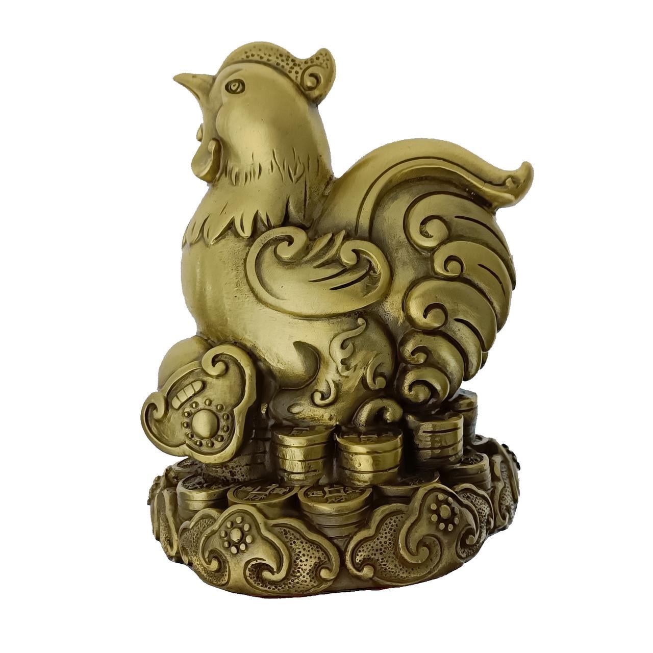 Статуэтка Петух на монетах гороскоп 13х9,5 см Бронзовый (С5288)