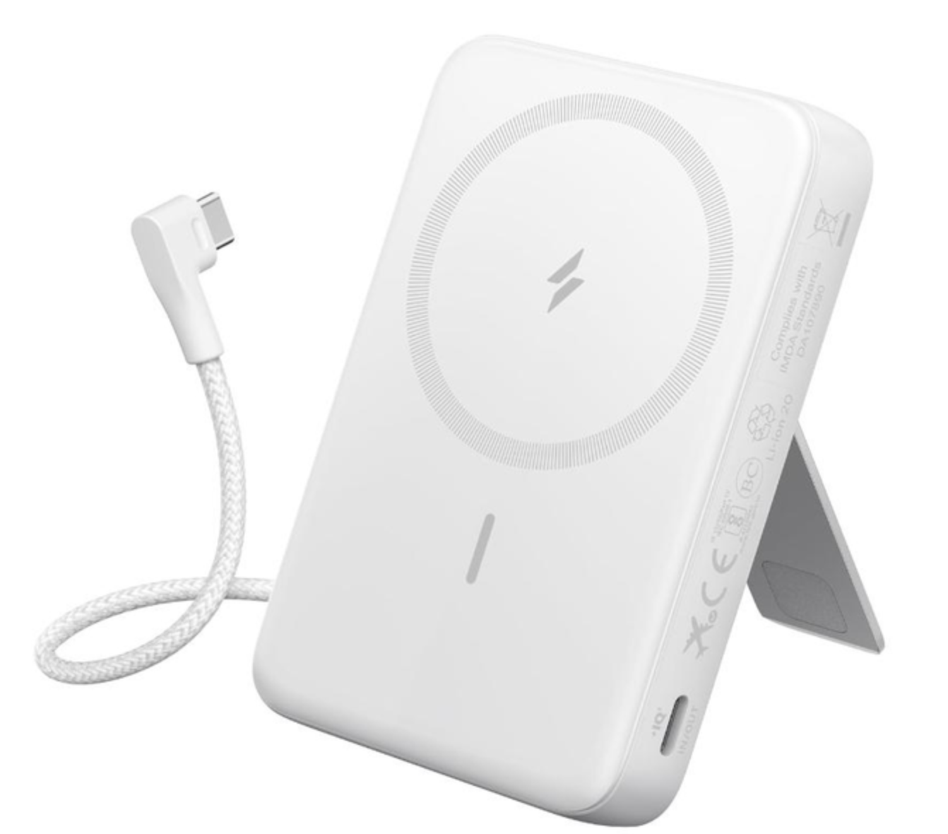 Повербанк Anker Zolo Magnetic с подставкой и кабелем 10000 mAh 30W White (A1685621) Повербанк Anker Zolo Magnetic с подставкой и кабелем 10000 mAh 30W White (A1685621)