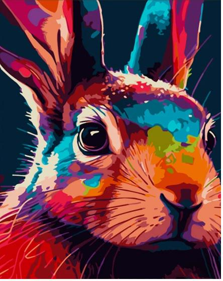 Картина по номерам Стратег Цветной кролик ss6748 30x40 см (MTT-167878)