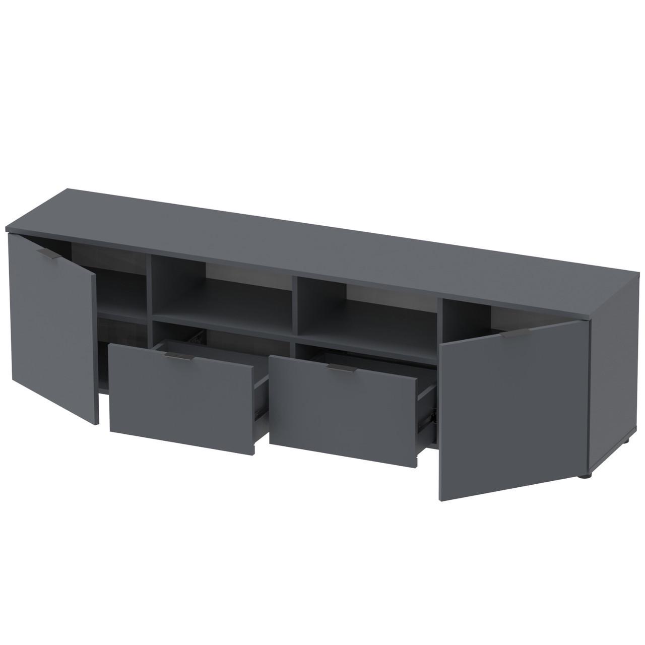 Тумба под ТВ Doros Рон 4 180х38х50 см Графит (DRS-011299) - фото 5 Тумба под ТВ Doros Рон 4 180х38х50 см Графит (DRS-011299) - фото 5