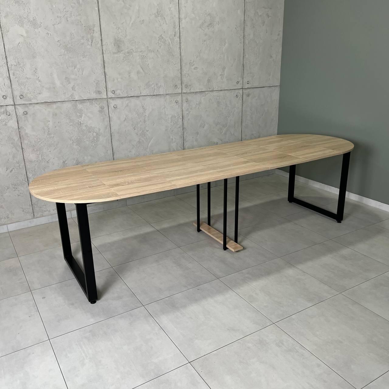 Обеденный стол раздвижной LONG 2,9 м Дуб Сонома/Черный (УТП019240)