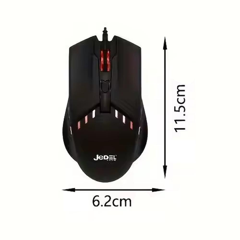 Мышь ведущая JEDEL M82 4D Wired Mouse с RGB-подсветкой оптическая DPI 800-1200-1600 USB Black (180895) - фото 8