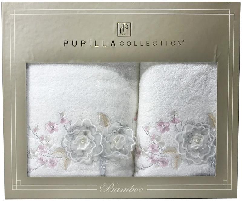 Набір рушників Pupilla Roselinda Bambuk лицьовий 50х90 см і банний 70х140 см Білий (SA-6109)