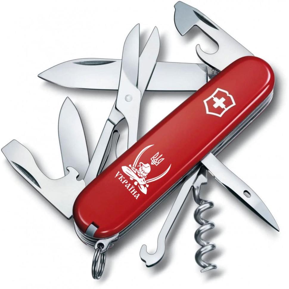 Мультитул Victorinox Vx13703_T1110u Climber Ukraine Козак з шаблями 91 мм Червоний
