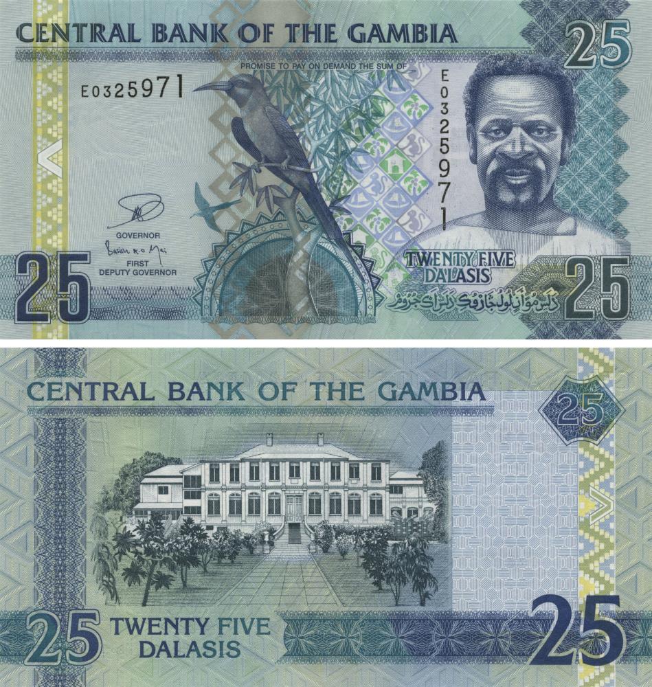 Коллекционная банкнота Гамбия 25 даласи 2013 UNC P27 (Б09623)