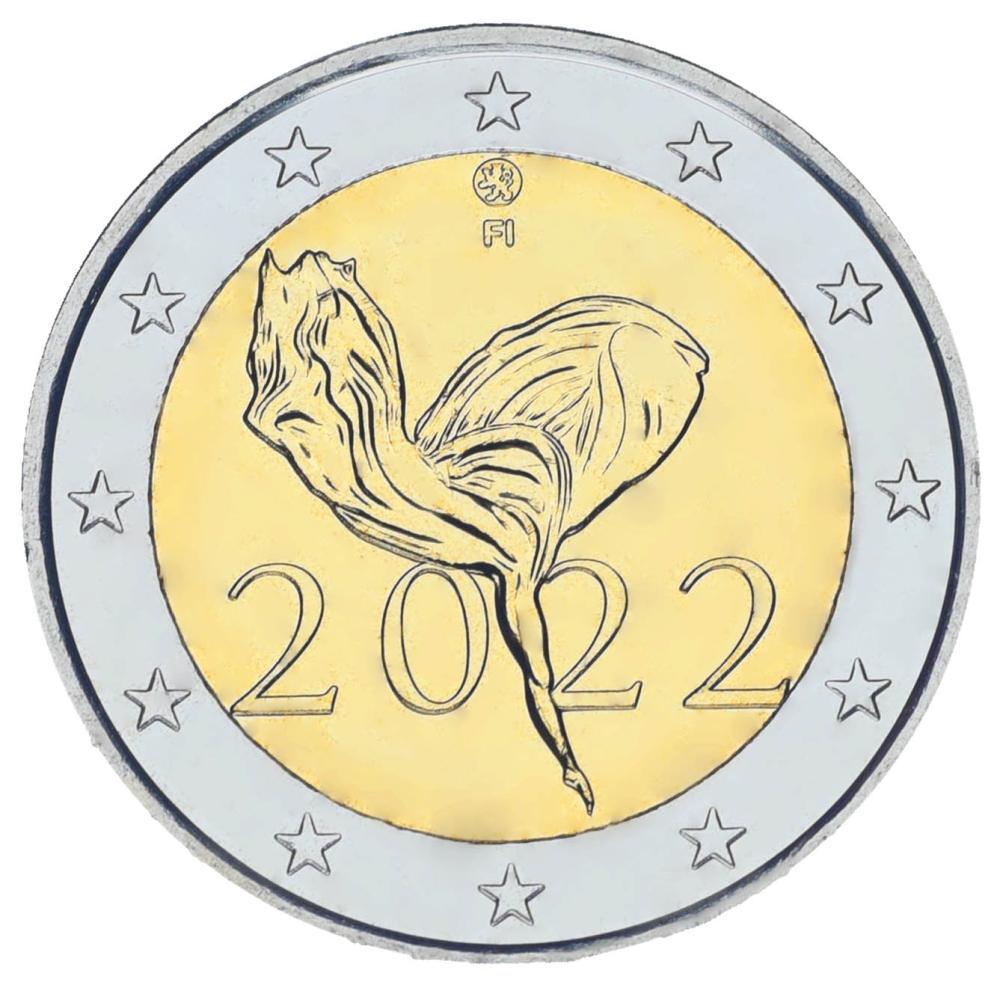 Коллекционная монета Финляндия 2 евро 2022 Биметалл UNC 100 лет Финскому национальному балету (М17087)