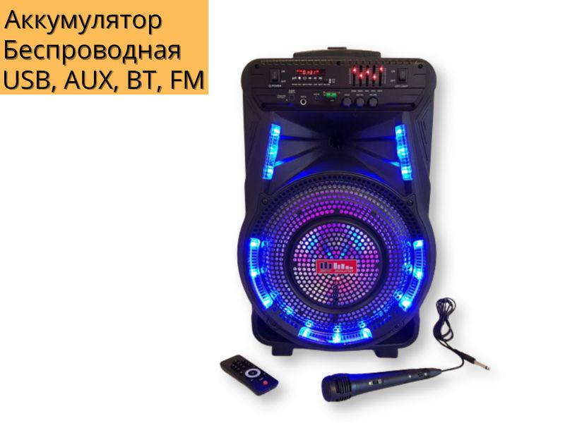 Акустическая система аккумуляторная XPRO SS-7373 100 Вт USB/SD/FM радио/Bluetooth/микрофон/ДУ (SS-7373) - фото 2