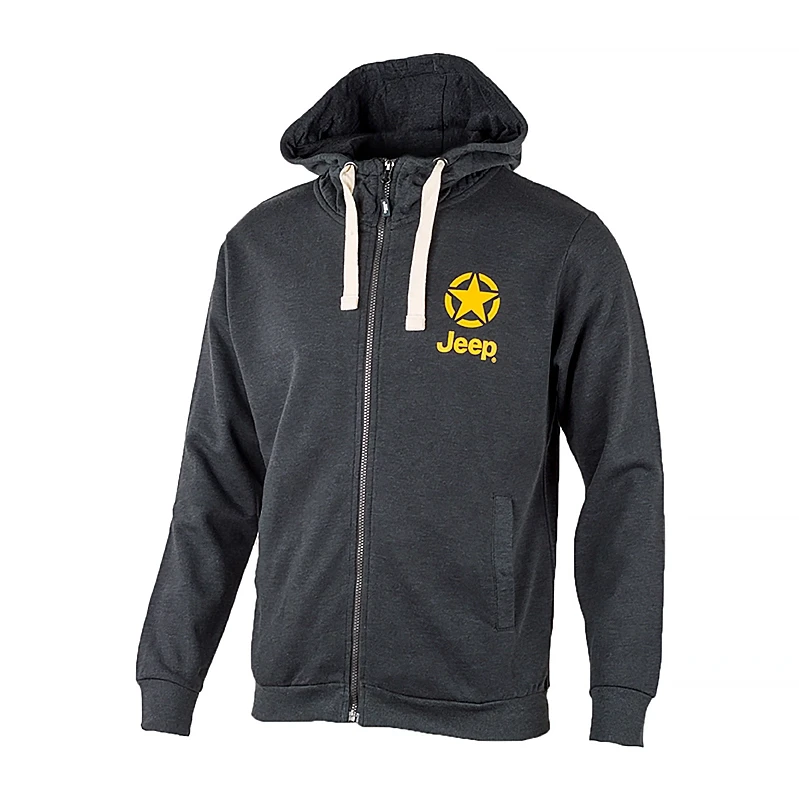 Толстовка чоловіча JEEP HOODED SWEATSHIRT FULL ZIP STAR&JEEP L Сірий (O102572-J867 L)