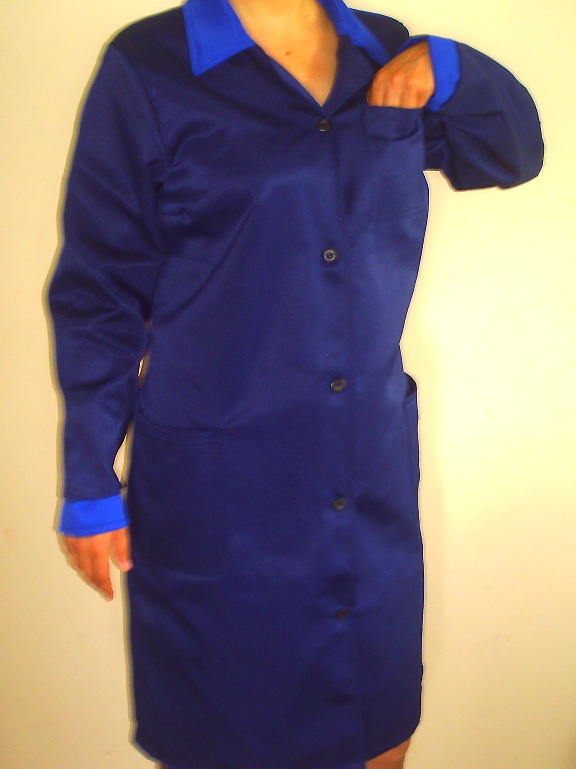 Халат робочий жіночий тканина грета р. 44-46 Синій (103231) - фото 3 Халат робочий жіночий тканина грета р. 44-46 Синій (103231) - фото 3