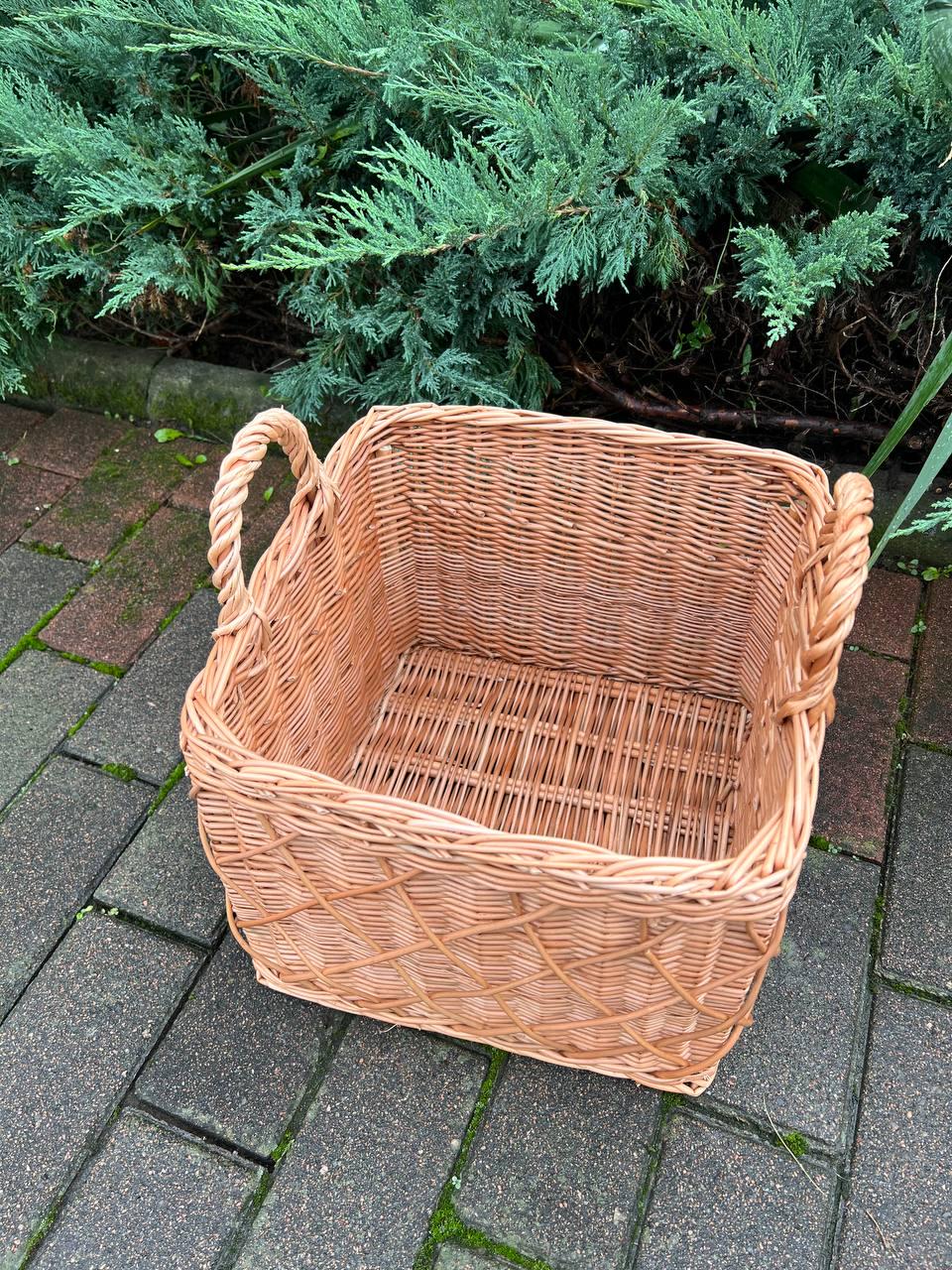 Корзина с ручками плетеная из лозы Бежевый (29011480) - фото 8 Корзина с ручками плетеная из лозы Бежевый (29011480) - фото 8