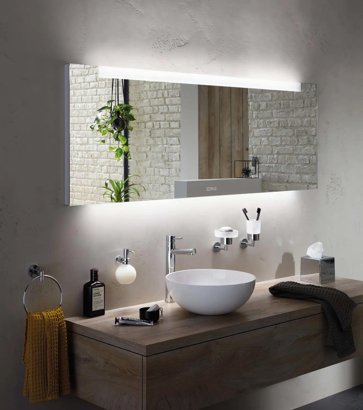 Зеркало Dim Dzerkal CRELO с LED-подсветкой/Bluetooth/сенсорным управлением/подогревом 80х70 см (11441)