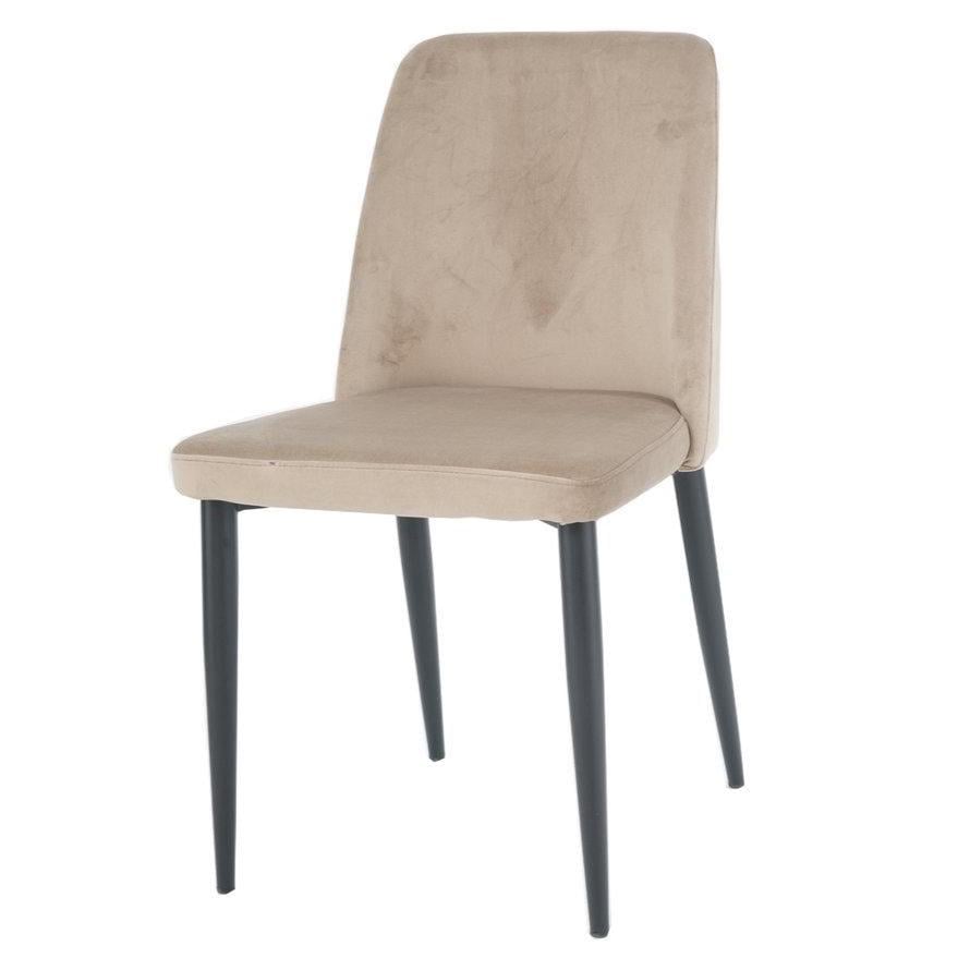 Стул обеденный Intarsio Bull велюр Черный/Темно-бежевый