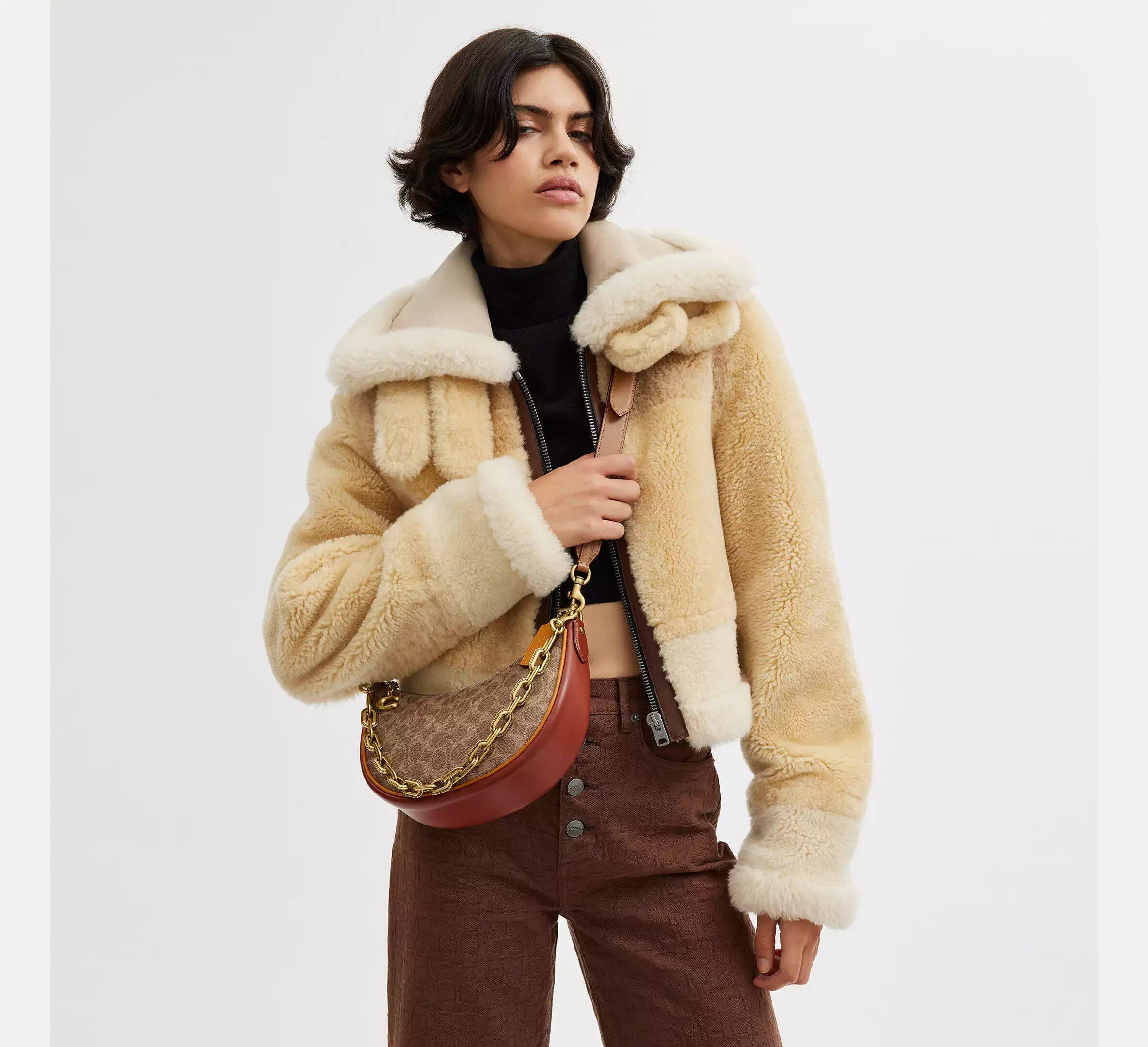 ᐉ Женская сумка Coach Mira Shoulder Bag In Signature Canvas Brown