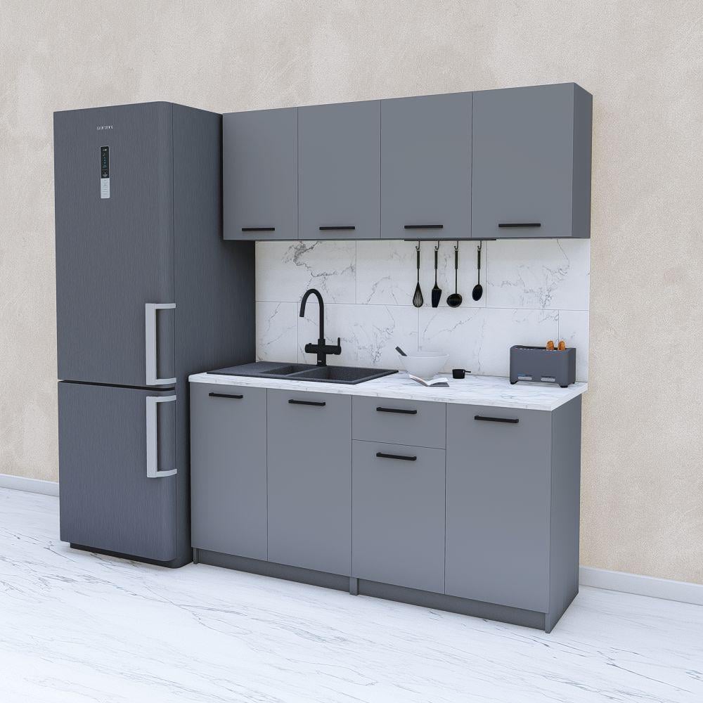 Кухня модульная готовая 1,6 м 160 см Антрацит (МП41б) - фото 1 Кухня модульная готовая 1,6 м 160 см Антрацит (МП41б) - фото 1