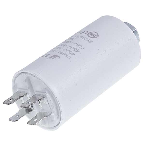 Пусковой конденсатор для стиральной машины CBB60 SOK 7.5uF 450V CBB60 69x35 мм под гайку 4 клеммы