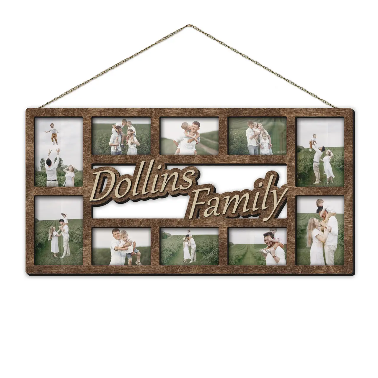 Фоторамка-колаж на 10 фото Темно-коричневий (rectangles_dollins_collage-5)