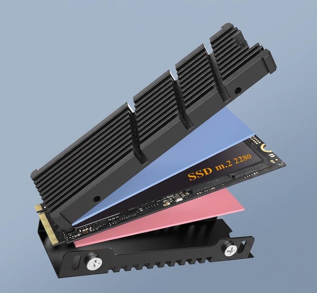 Радиатор охлаждения диска SSD M.2 2280 термопрокладки Jeyi iCold-2 Silver (1899627199)