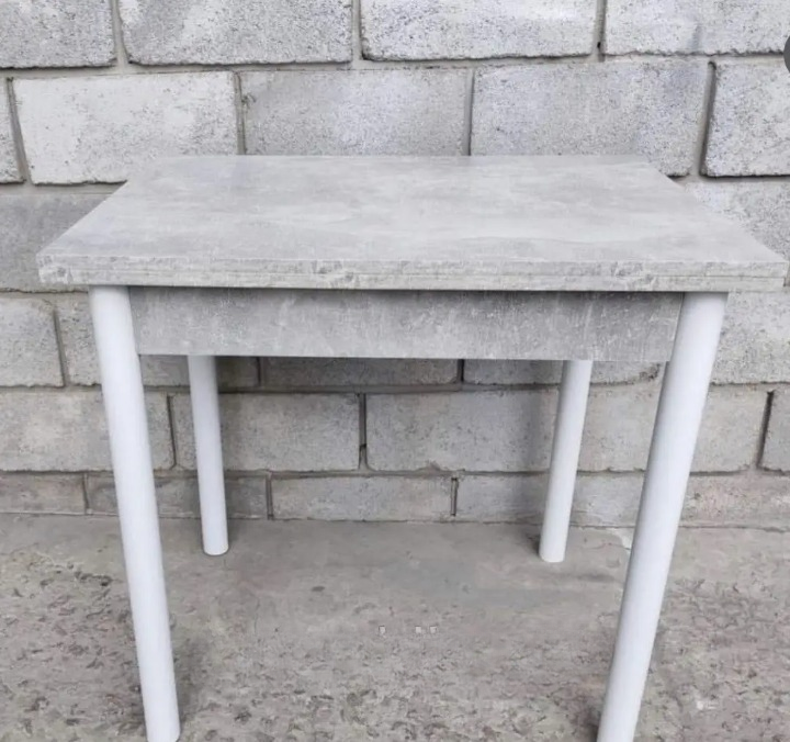 Обідній стіл Оскар розкладний 60х80/80х120х75 см Бетон світлий/Білий (28374325) - фото 5 Обідній стіл Оскар розкладний 60х80/80х120х75 см Бетон світлий/Білий (28374325) - фото 5