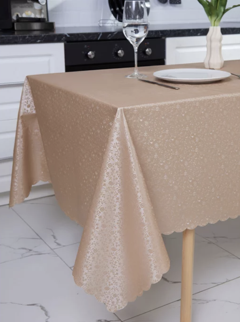 Скатертина Мереживна 7D візерунок 110x140 см Коричневий (2195366902)
