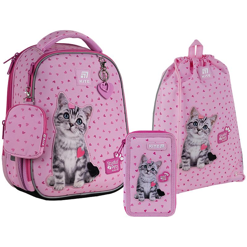 Школьный набор KITE Education Studio Pets SET_SP25-555S-1 рюкзак/пенал/сумка