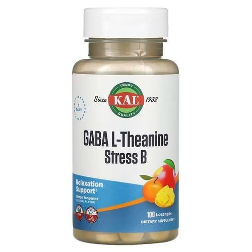Комплекс витаминов группы В KAL GABA L-Theanine Stress B 100 Lozenges (CAL-27691)