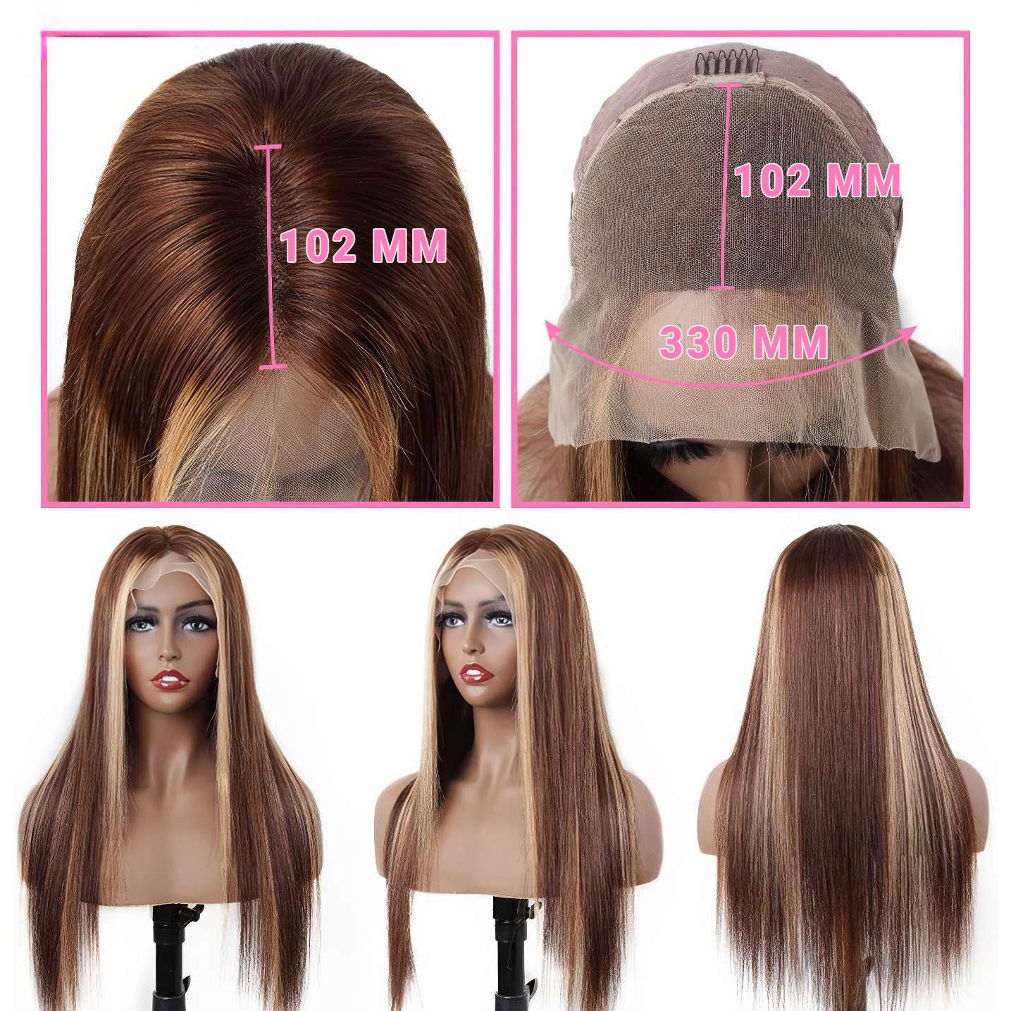 Перука довга з прямого штучного волосся омбре 70 см Каштановий з блондом - фото 5 Перука довга з прямого штучного волосся омбре 70 см Каштановий з блондом - фото 5