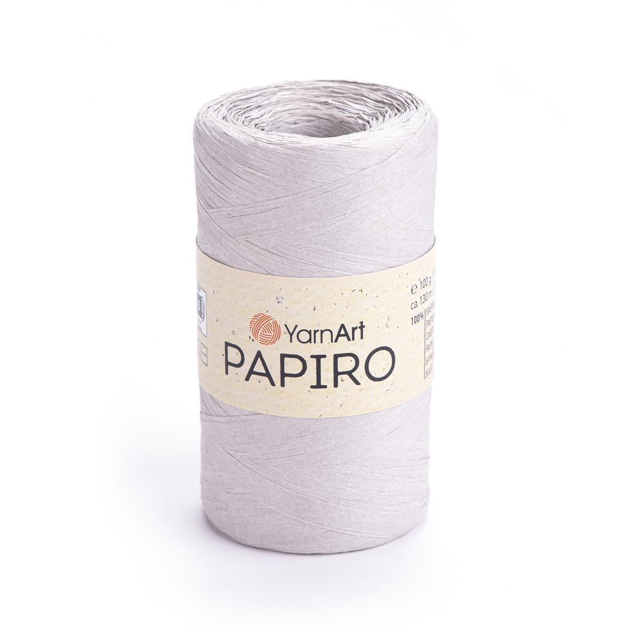 Рафия для макраме/шляп/сумок YarnArt Raffia Papiro бумажная 100 г Светло-серый №1301 (2611052224)