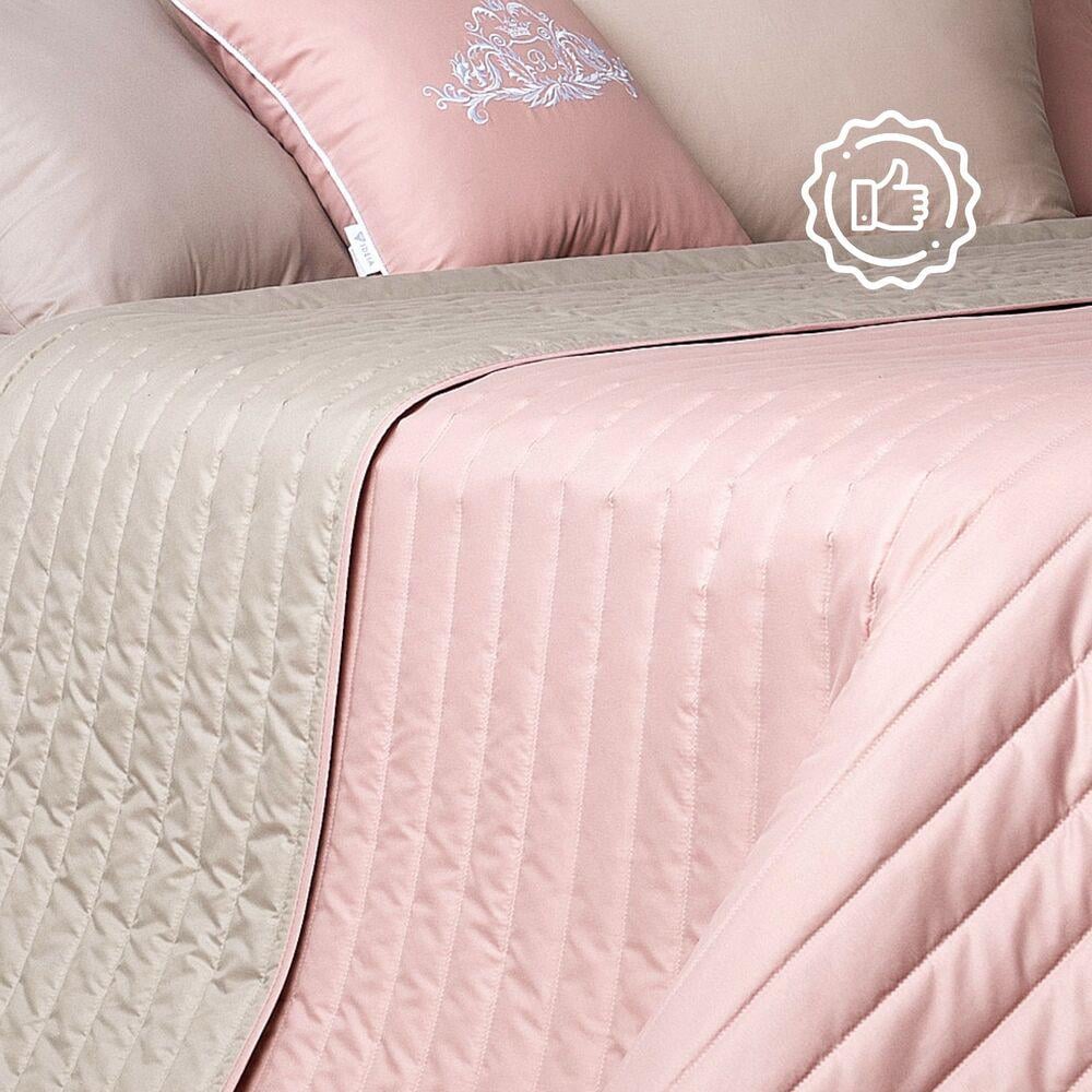 Покривало на ліжко IDEIA Люкс двосторонне антиалергенне волокно 240х260 см Пудровий/Світло-сірий (17482) - фото 5 Покривало на ліжко IDEIA Люкс двосторонне антиалергенне волокно 240х260 см Пудровий/Світло-сірий (17482) - фото 5