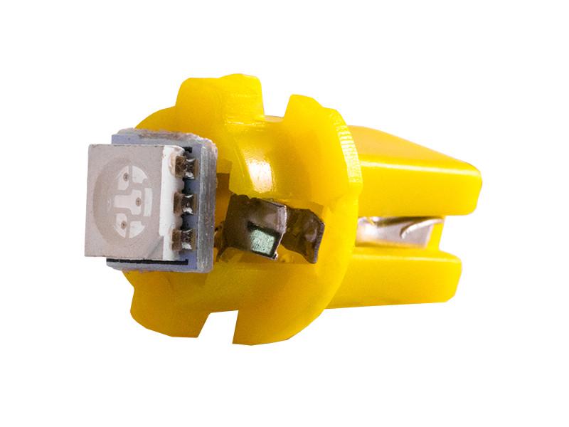 Светодиодная автолампа T5 W1.2W B8.3d 12 В SMD5050-1led Желтый (240)