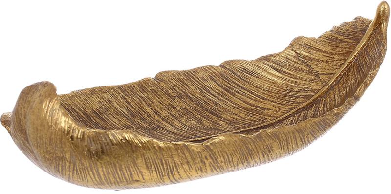 Блюдо декоративное лист 26х14х10 см Золотой